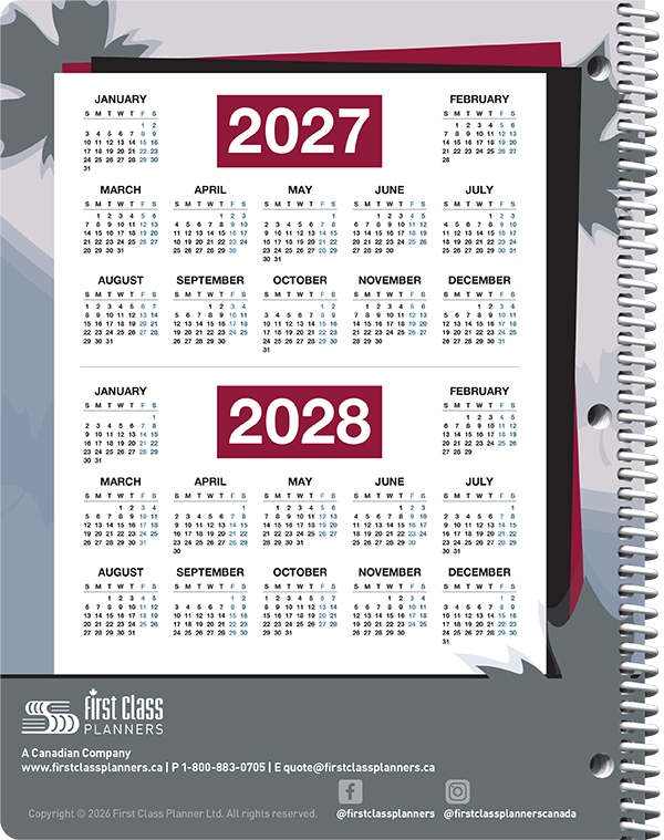 First Class Planners Standard back cover - Outside Back Cover